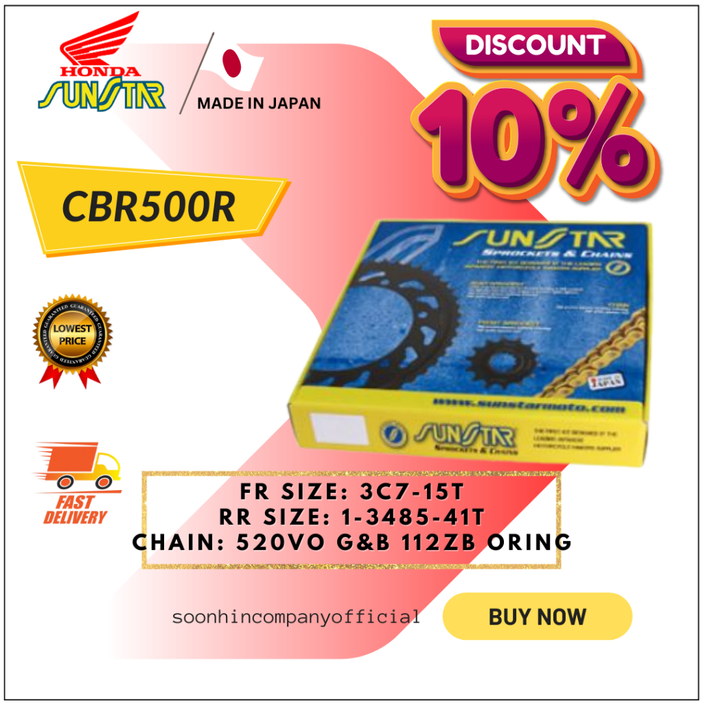 Honda Cbr500r sprocket set kit *Sunstar* Shopee Malaysia