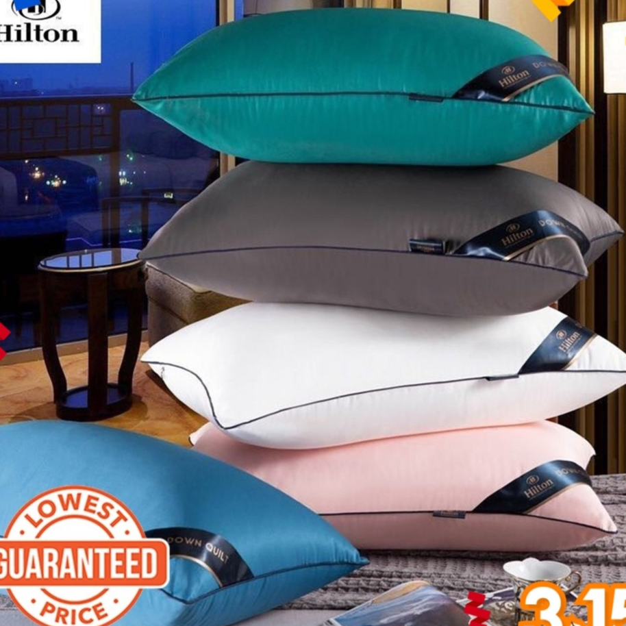 Sleeping pillow bolster Hilton Pillow Viral Bantal Tidur Bantal Hotel - Black/white/darkblue/Green
