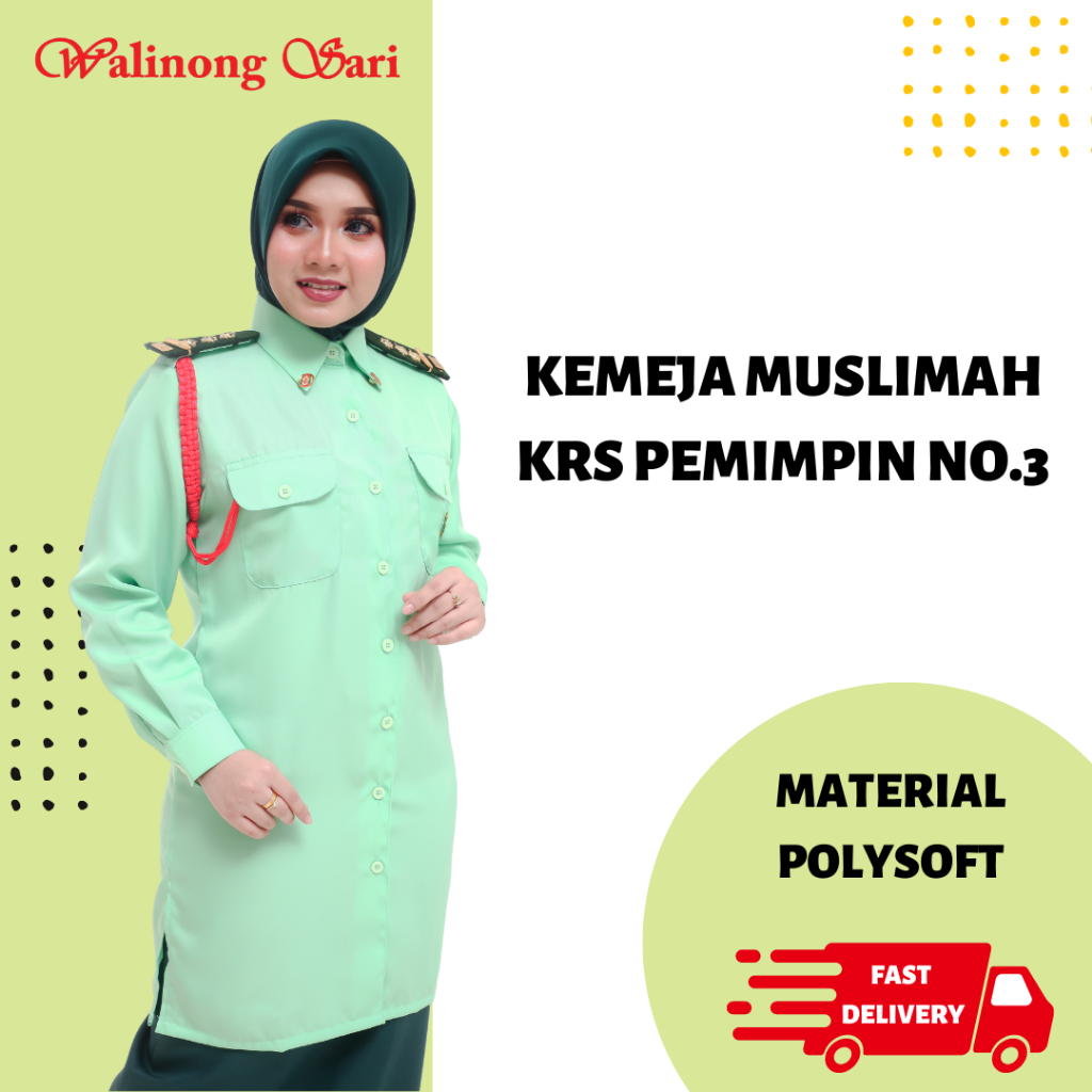 Set Kemeja KRS No.3 Muslimah Polysoft + Kain (chat admin beritahu saiz ...