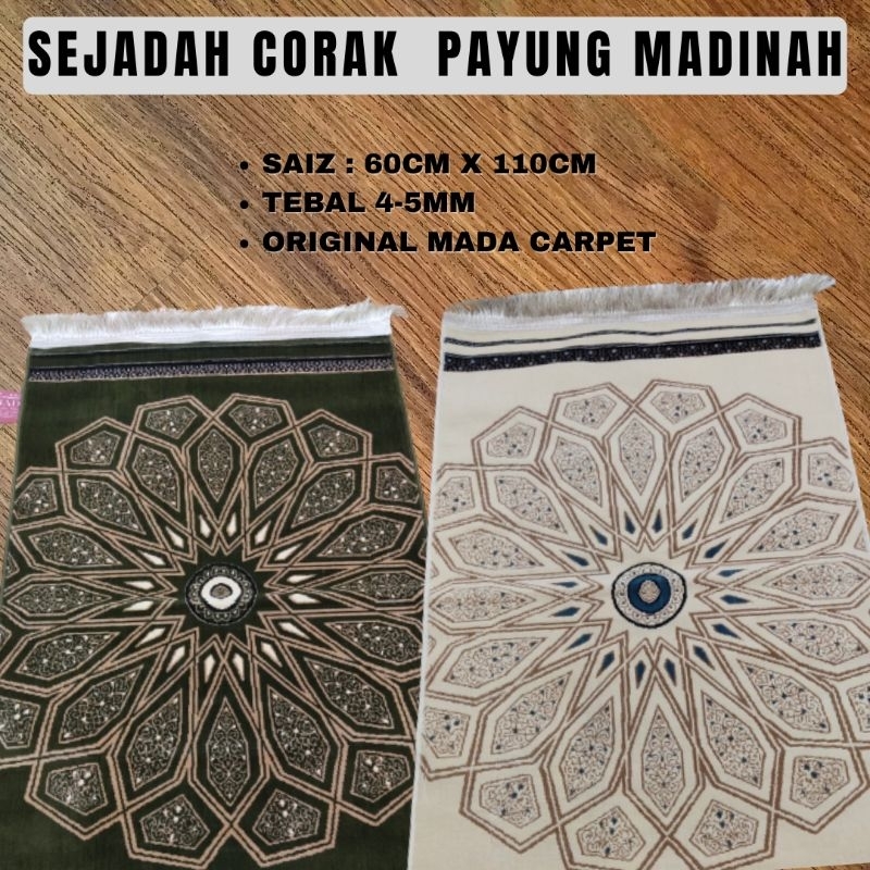 Sejadah RAUDAH Original Madinah | Mada Carpet | Inspired by payung Masjid Nabawi | Prayer Mats