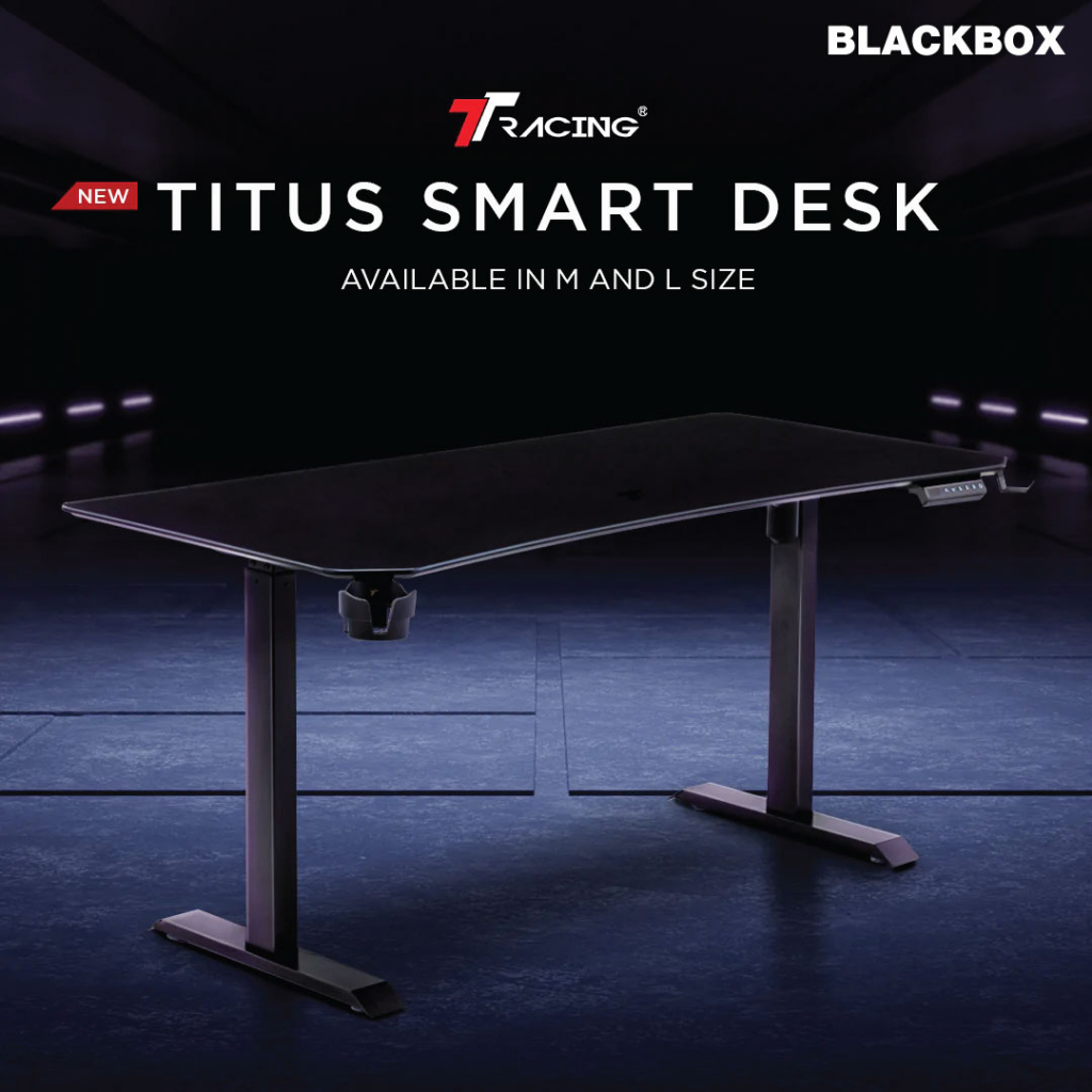 TTRacing Titus Smart Desk Gaming Table Study Working Height Adjustable Motorised Meja - 2 Years Official Warranty