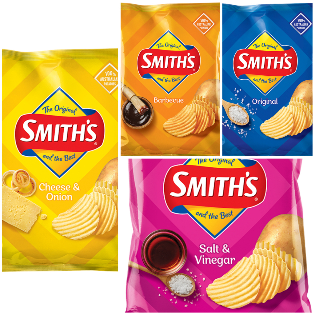 Smith's Crinkle Cut Potato Chips 80g [ Original / Salt & Vinegar / Cheese and Onion / Chicken / BBQ ]