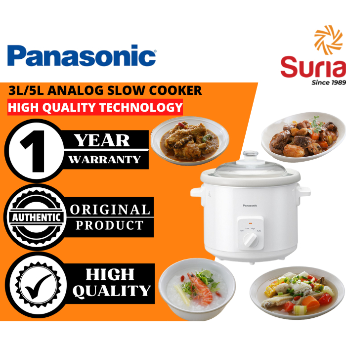 Panasonic 3L/5L Slow Cooker Ceramic Pot Ceramic Cooker Multi Cooker Periuk Masak Perlahan NF-N31AWSK NF-N51AWSK