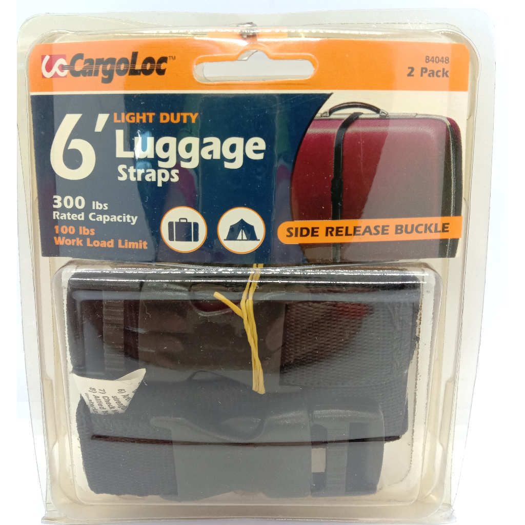 CargoLoc Lashing and Luggage Straps with Side Release Buckle, 1Inch x