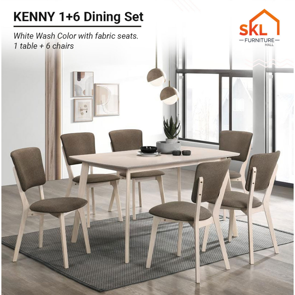 [NEW ARRIVAL] 1+6 DINING TABLE SET / DINING BENCH / Set Meja Makan