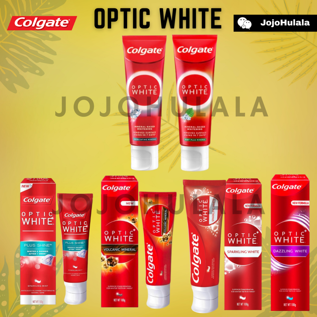 Colgate Toothpaste Optic White Sparkling White Plus Shine Volcanic 