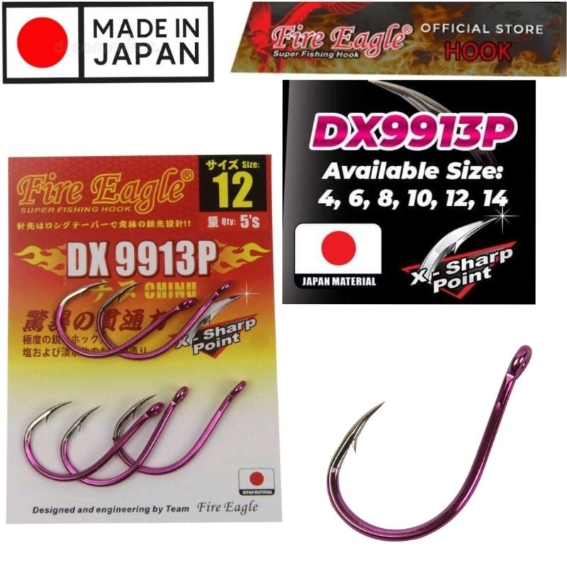 (JAPAN MADE MATERIAL) MATA KAIL CHINU FIRE EAGLE DX 9913P SUPER SHARP FISHING HOOK MADE DEOM HIGH QUALITY MATERIAL