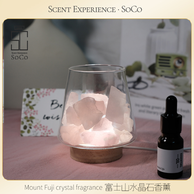 soco 富士山水晶杯香薰扩香石能量晶石卧室净化空气礼物 Mount Fuji crystal glass aromatherapy enlargement stone energy SPAR bedroom clean air gift