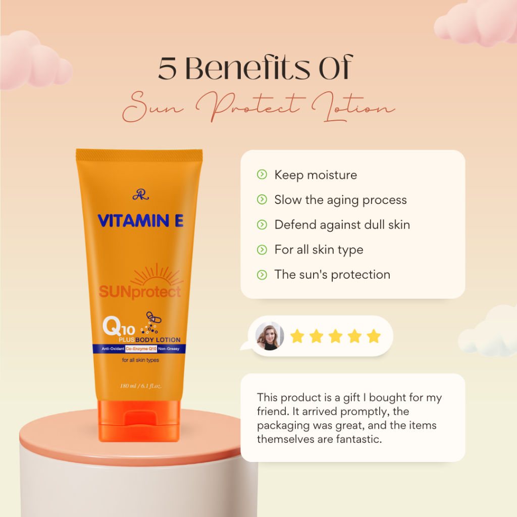 NEW!!!! AR VITAMIN E SUN PROTECT Q10 PLUS BODY LOTION 180ML Shopee Malaysia
