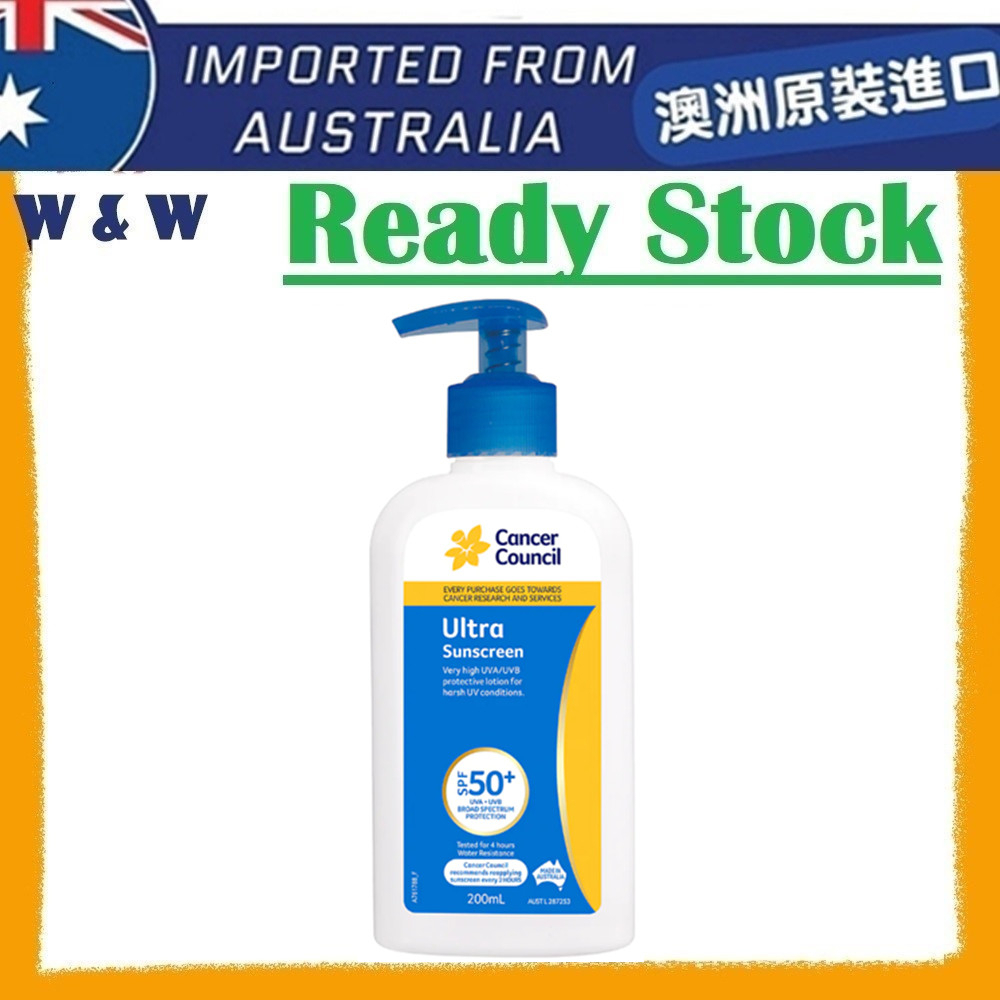 [AUS Import EXP 08/2026] Cancer Council SPF 50+ Ultra Sunscreen Pump ( 200ml )