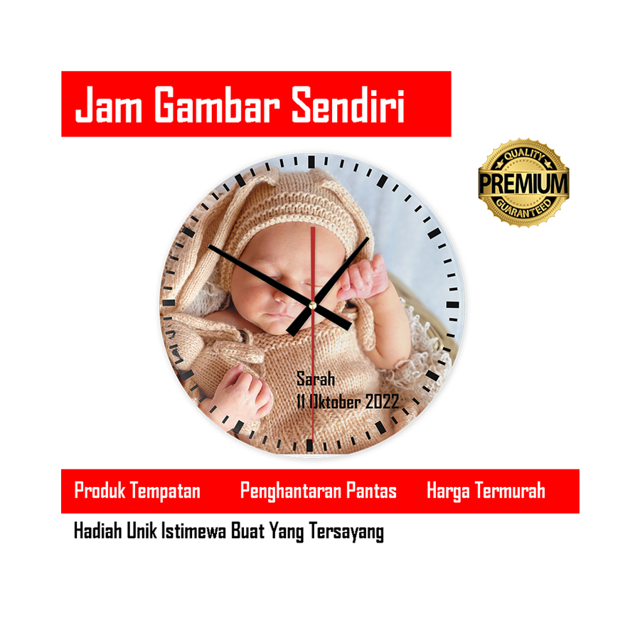 Giftbox Jam Custom Design / Gambar Sendiri | Hadiah / Cenderahati / Souvenir / Gift | Wall Clock DIY | Birthday | Deco