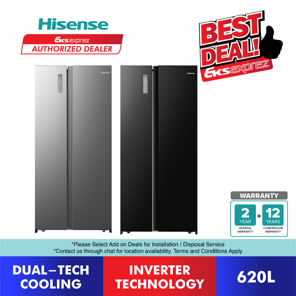 [FREE SHIPPING] Hisense Side by Side Inverter Fridge (620L) RS666N4ACNIV / RS666N4ABNIV - Refrigerator / Peti Sejuk