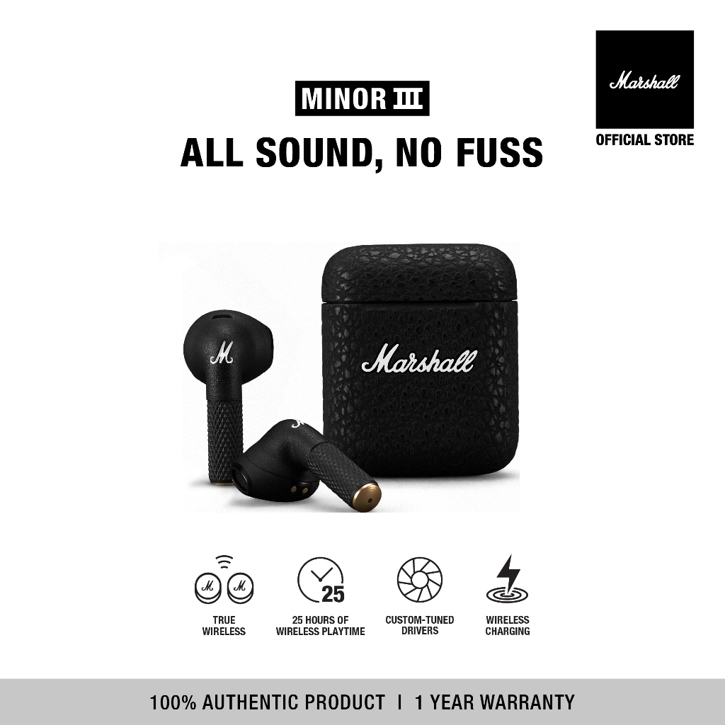 [OFFICIAL] MARSHALL MINOR III BLACK earphone bluetooth, wireless