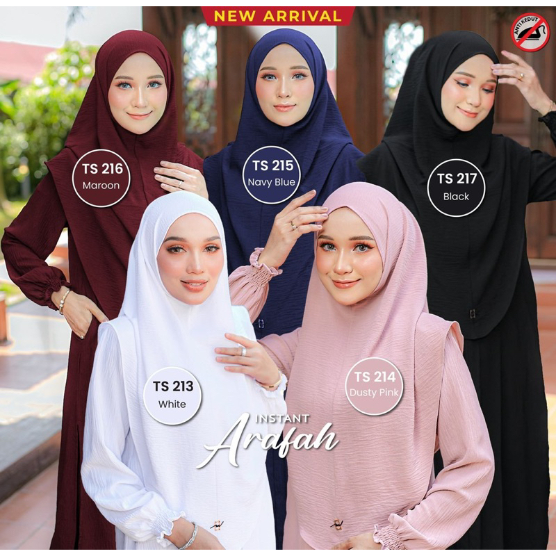 Instant Sarung Arafah Instant Hijab Anti Kedut Shopee Malaysia