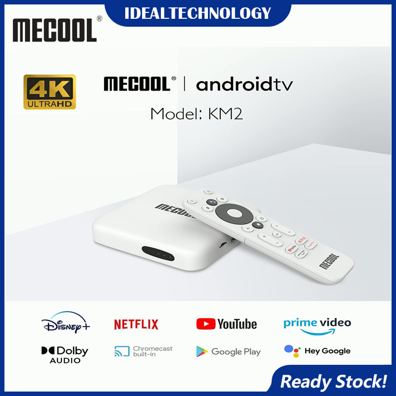 (Ready stock)MECOOL KM2 Android 10.0 TV Box Netflix 4K TV Set Top Box Amlogic S905X2 Streaming Media Player Voice Remote