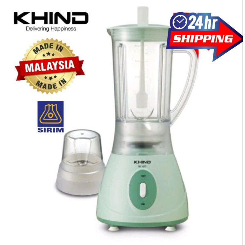 Khind Blender With Jug 1.0 Litre & Dry Mill Safety Lock Sirim 350W BL1012 BL1016