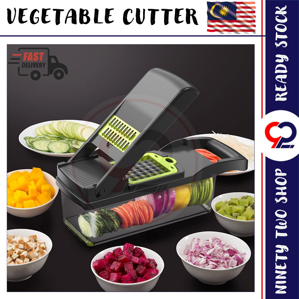 16 in1 Multifunction Mandoline Slicer Vegetable Food Chopper Graters Cutter Onion Knife Blade Peeler Alat Pemotong Sayur