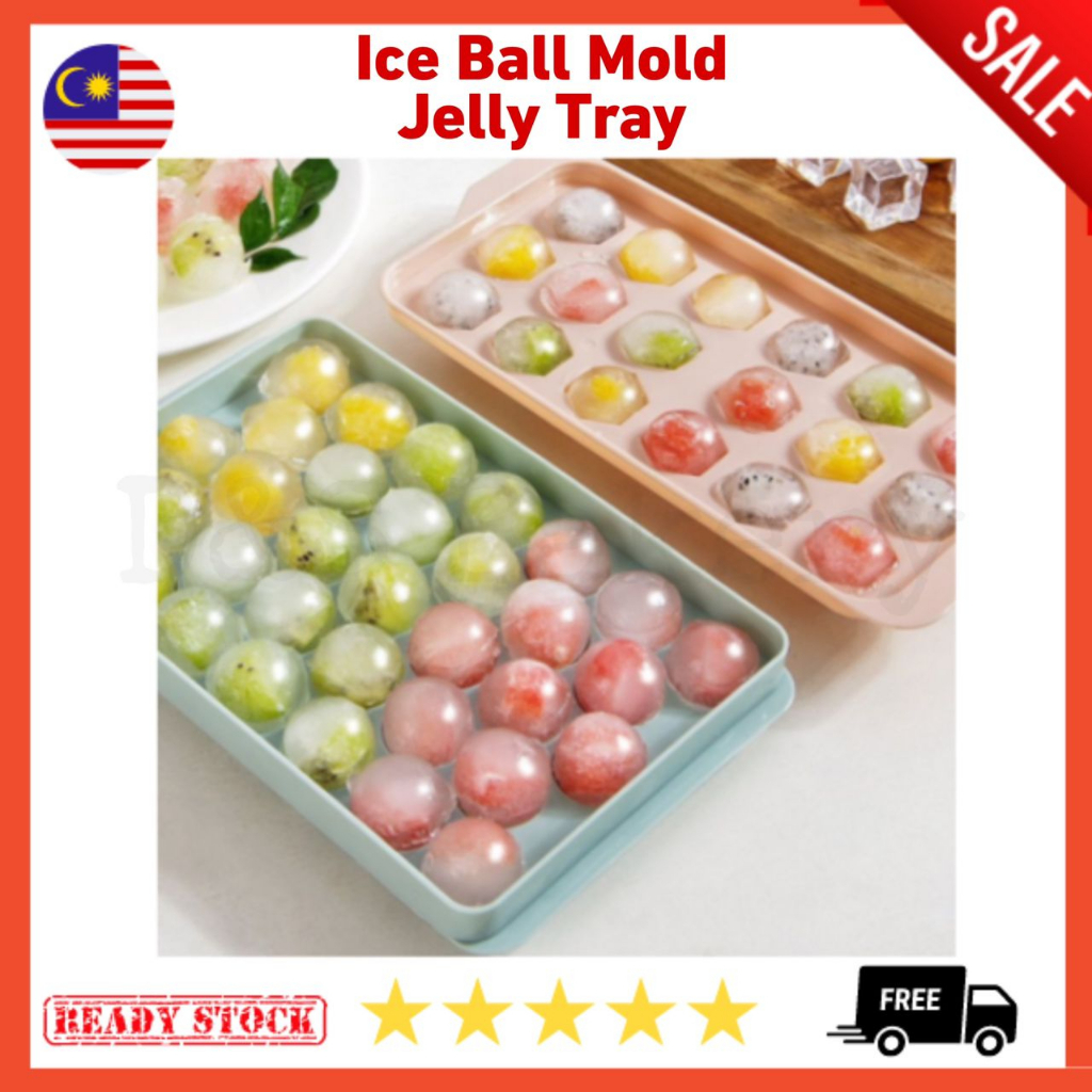 🇲🇾 D&S 33 Holes Ice Ball Tray Jelly Maker Round Ice Ball Pembuat Jeli Dulang Bebola Ais 冰球模果冻模