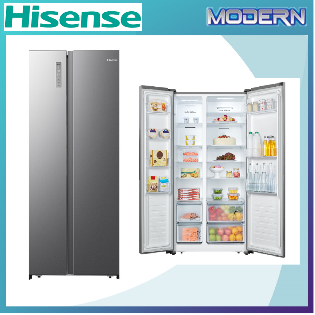 Hisense INVERTER Side by Side Silver / Black 620L Refrigerator Fridge 冰箱 RS666N4ACNIV RS666N4ABNIV