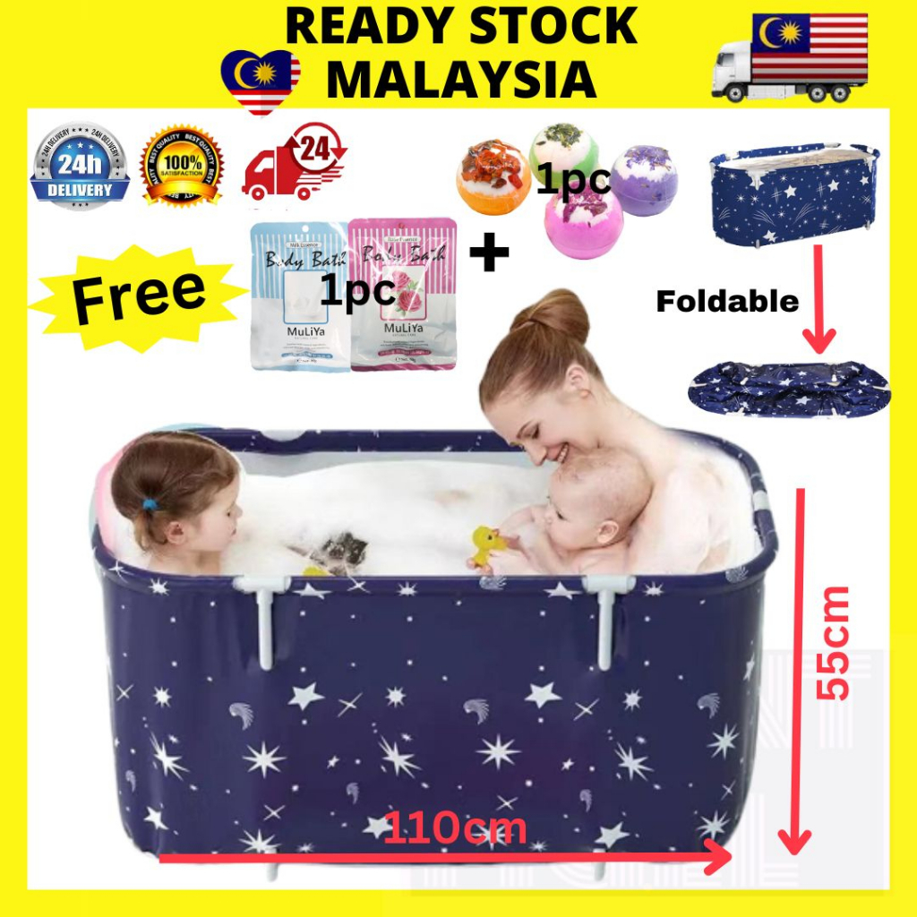 Bathtub Foldable Adult Kids Swimming Pool Bath Tub Canvas Bathtub