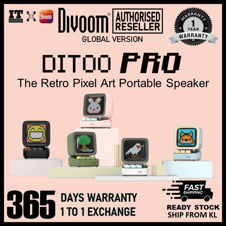 Divoom Ditoo Plus / PRO Global Version Portable Bluetooth Speaker RGB Pixel Art Game With LED App Controlled Smart Alarm