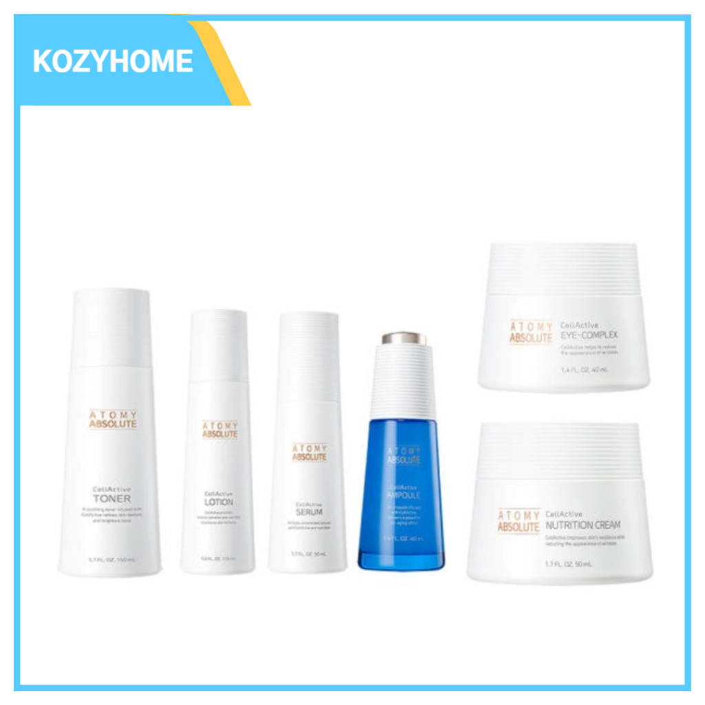 [Atomy] Absolute cellactive Skincare Toner 150ml, Ampoule 40ml, Serum 50ml, Lotion 135ml, Eye