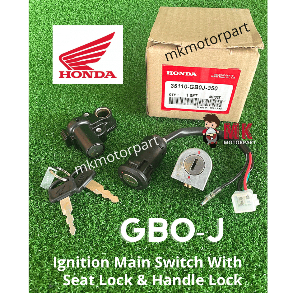 Honda GBO(J) /GBOJ Ignition Main Switch & Handle Steering & Seat Lock COMPLETE Key Set / Suis Kunci *HONDA Keys*