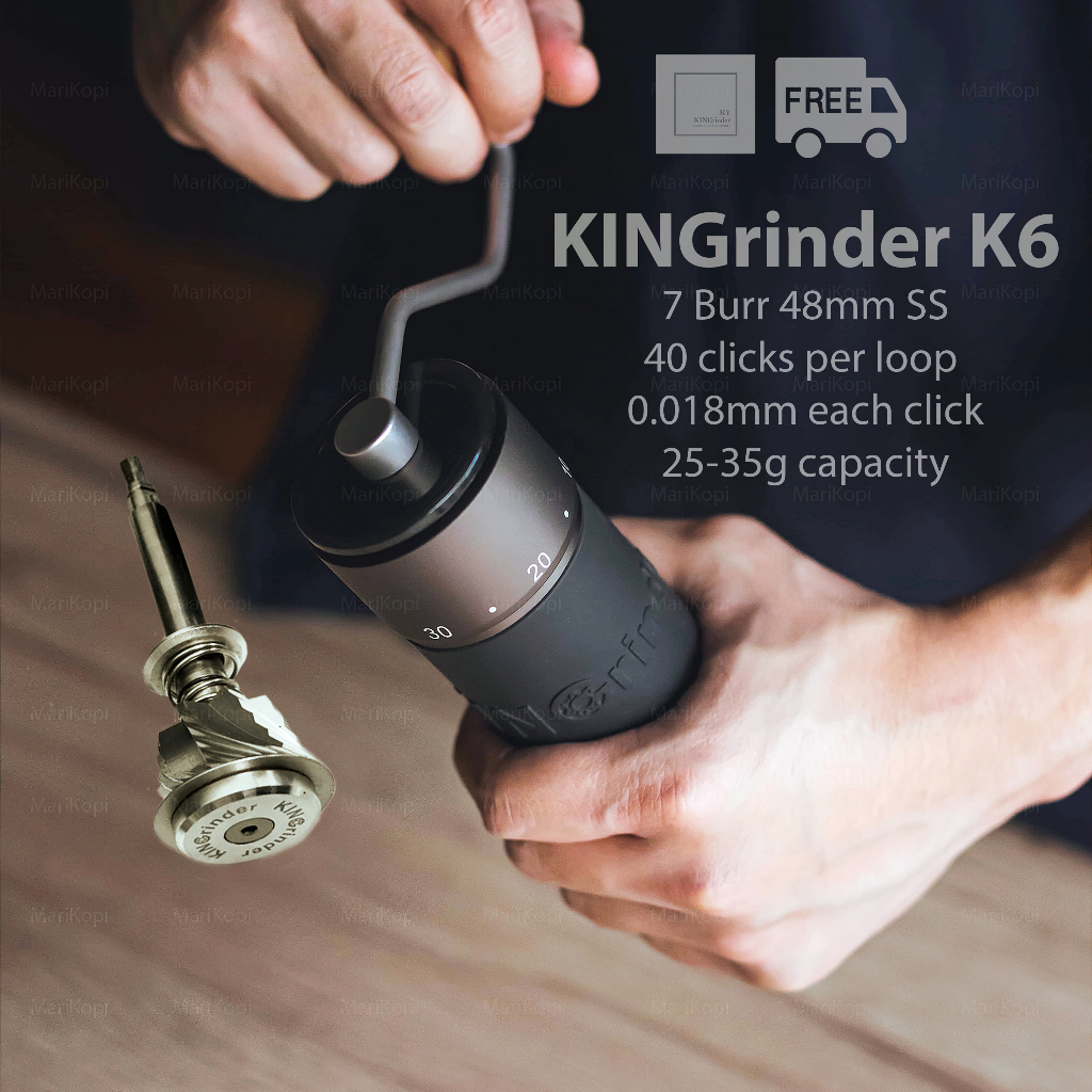 [Free Shipping] KINGrinder K6 48mm 7 Sided Burr Portable Manual