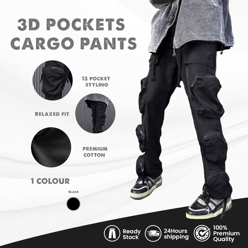 [BEST SELLING]DC CLOTHING 3D POCKETS CARGO PANTS *Shipping RM1.90 Only*