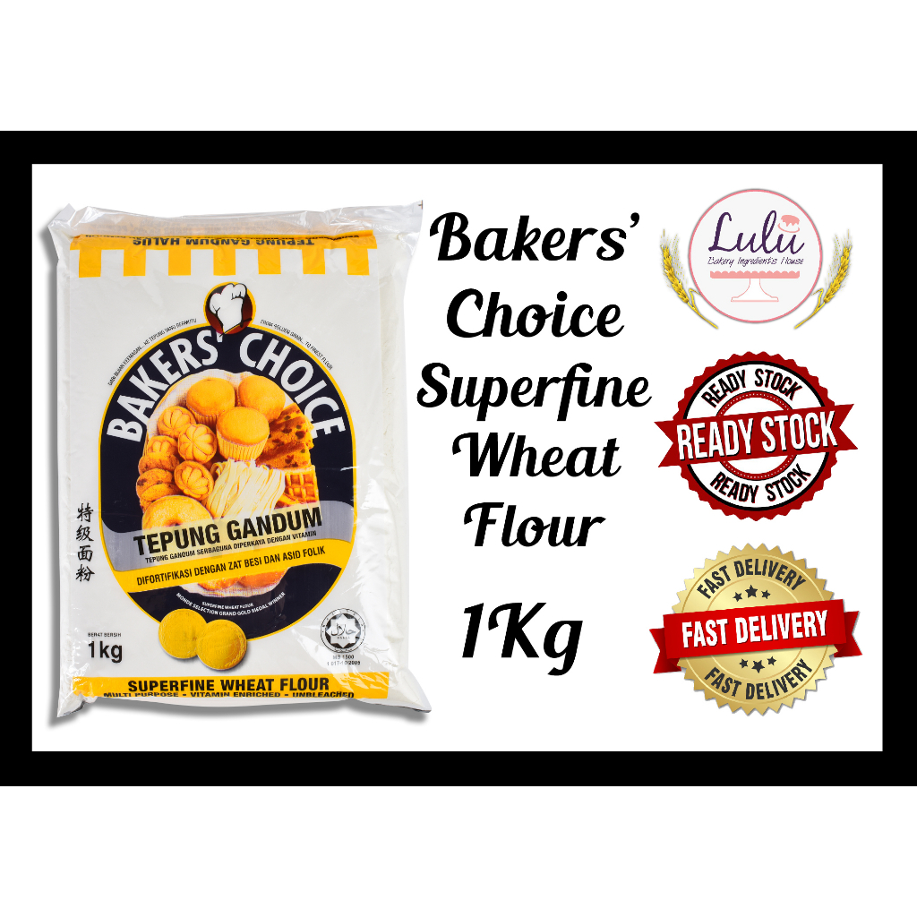 Ready Stock 1kg Bakers Choice Unbleached Wheat Flour / Tepung Gandum