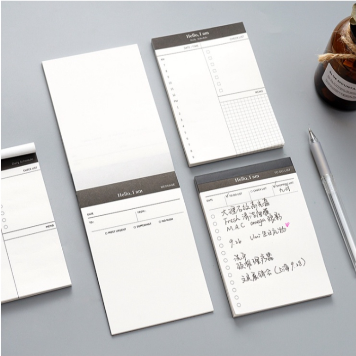 Minimalist Daily Schedule, Planner, Memo Pad 50 Sheets, To Do List