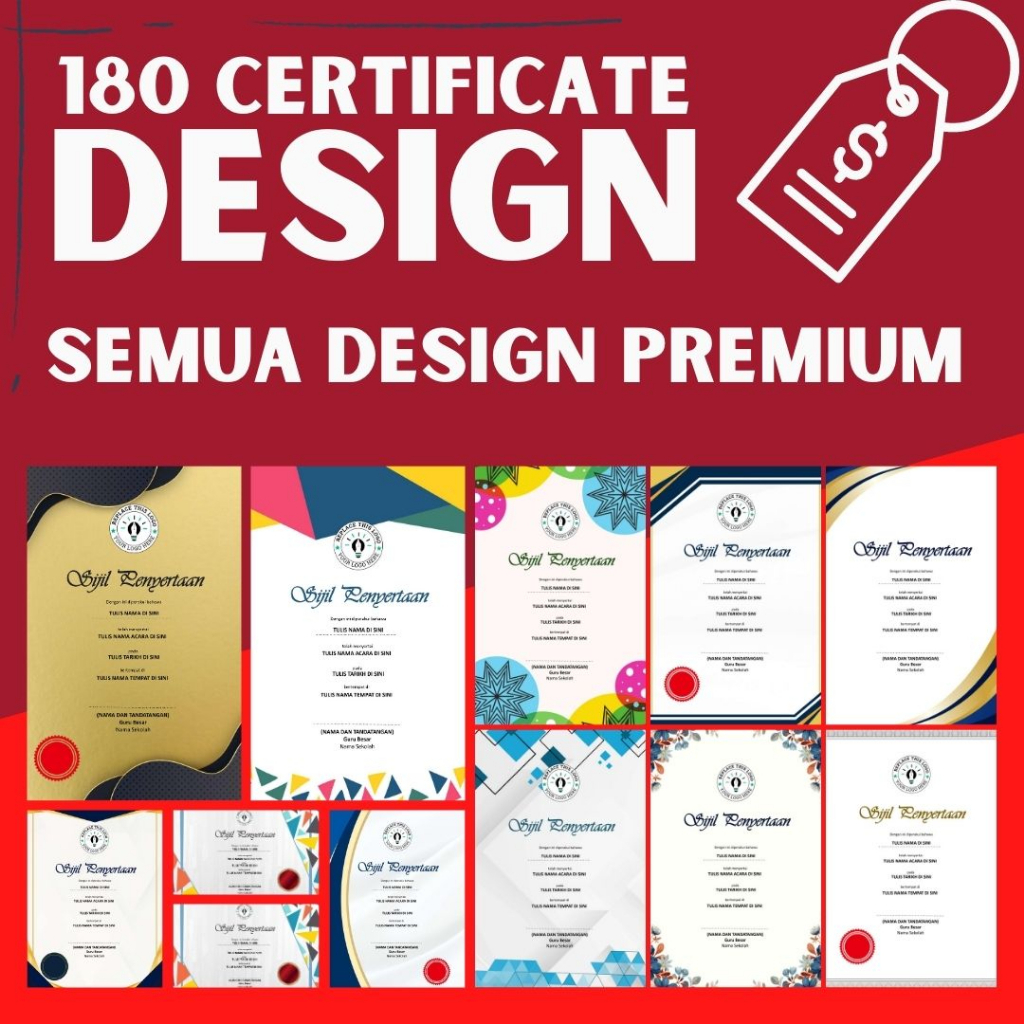 [Powerpoint] 180 Design  Template Sijil Certificate Template Editable Powerpoint Elegant Design Landscape Potrait A4