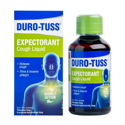 DUROTUSS 90ml Expectorant Cough Liquid Double Action Formulation Ubat