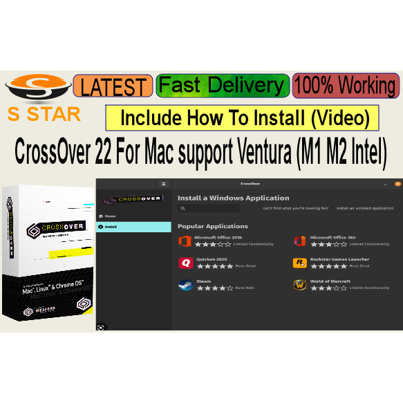 CrossOver 22 For Mac support Ventura (M1/M2/Intel)[LIFETIME & FULL WORKING]  Full Version | Shopee Malaysia