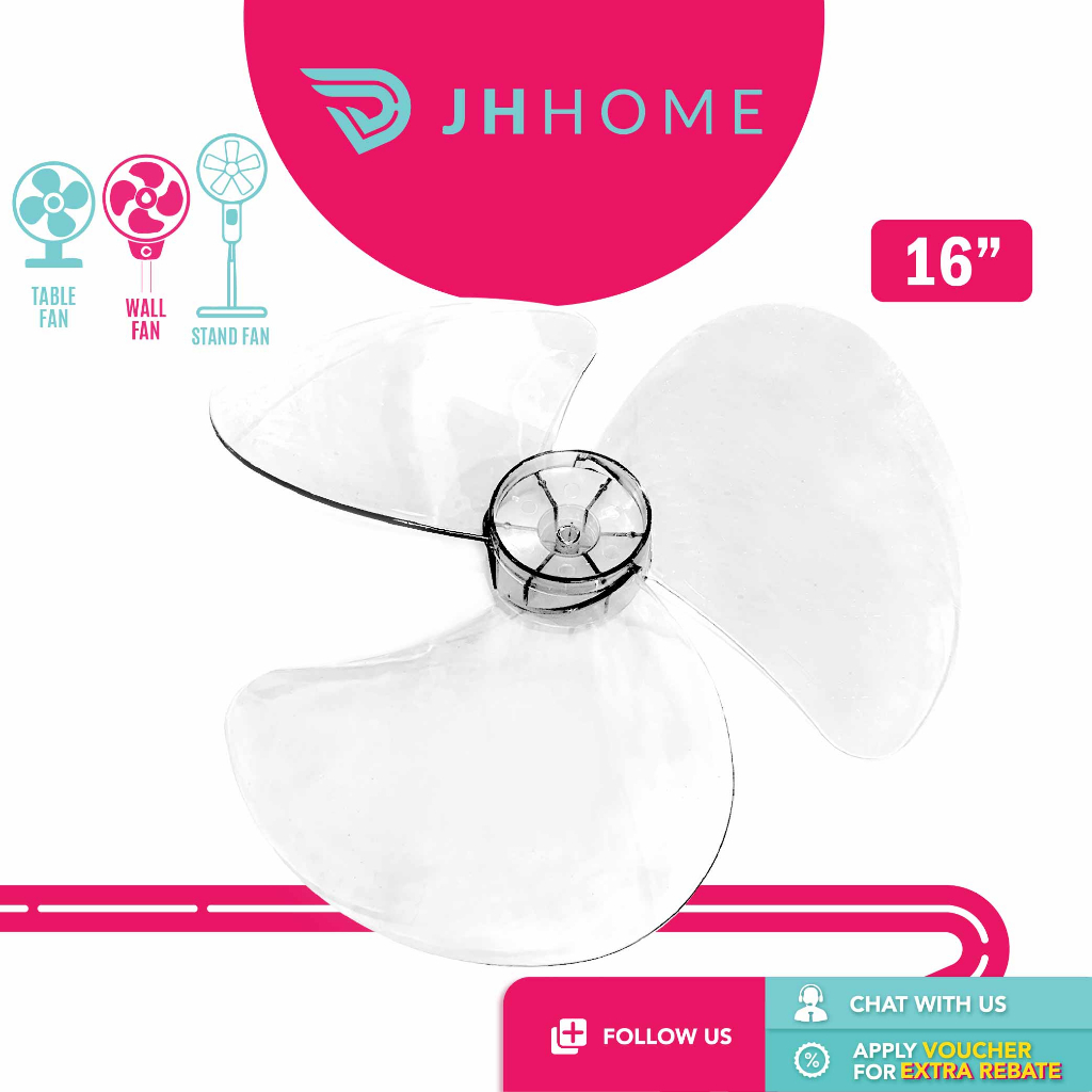 16" Plastic Fan Blade | Suitable For Stand Fan Table Fan Wall Fan | Kipas Bilah | 8mm