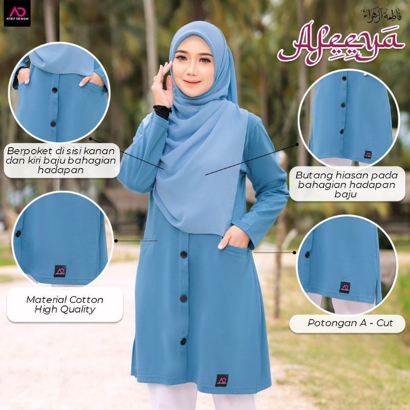 T-shirt Muslimah Cotton Afeeya V2 by Atief Design [berpoket/elegen/ironless]