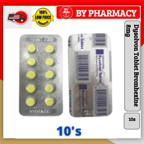 Dysolvon Tablet Bromhexine 8mg 10s 1 strip-Remove phelgm / Cair kahak