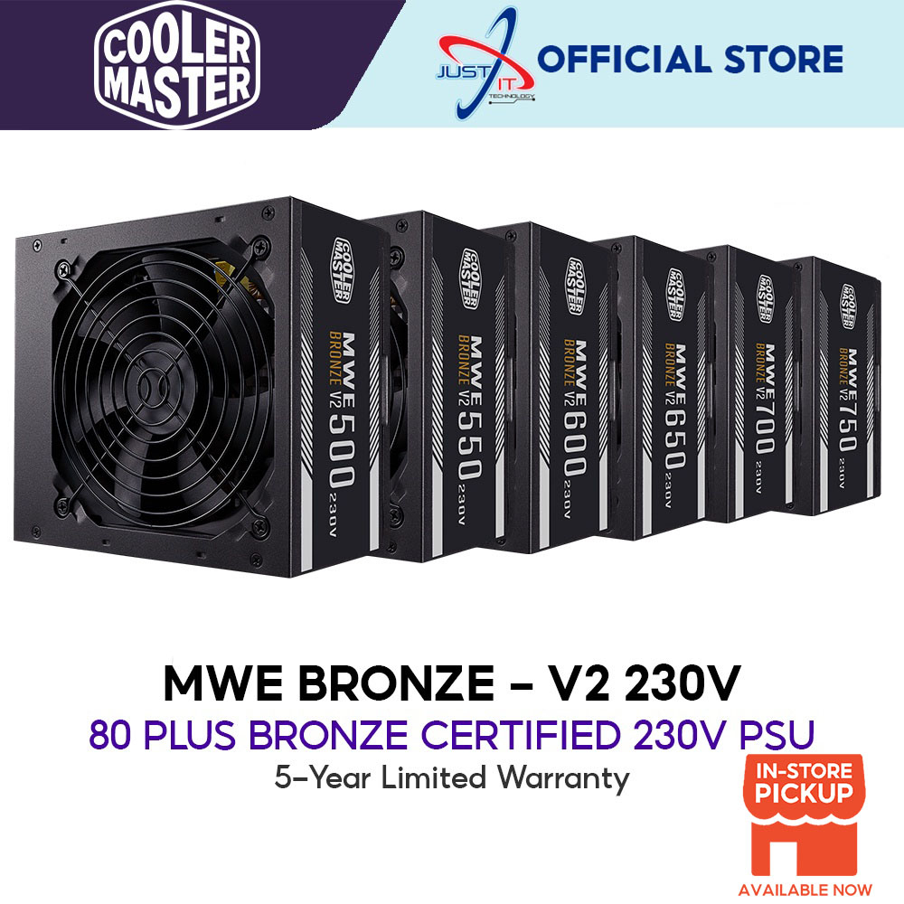 COOLER MASTER MWE BRONZE V2 80PLUS ( 500W/550W/600W/650W / 700W / 750W) POWER SUPPLY (ACABW-BUK) - PSU