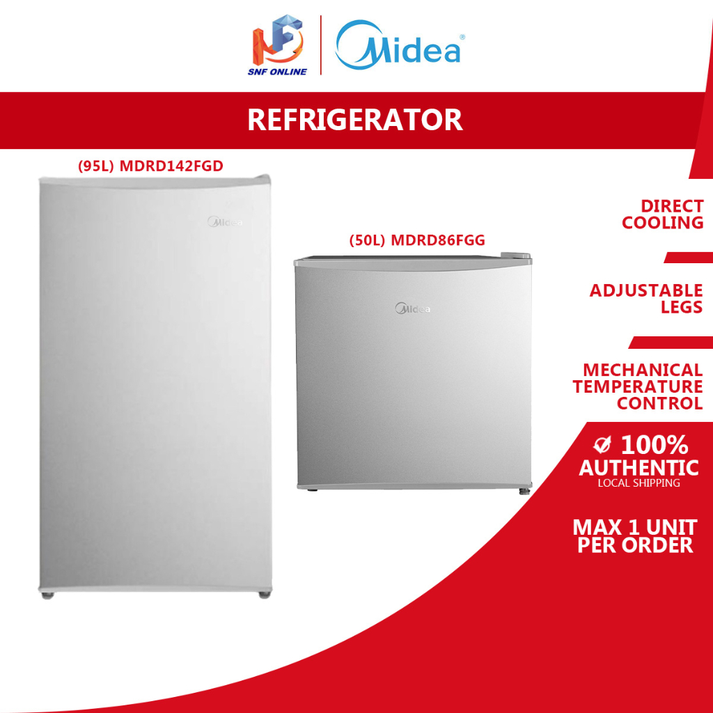 Midea 50L Mini Bar / 94L Single Door Fridge Refrigerator MDRD86FGG MDRD142FGD Shopee Malaysia