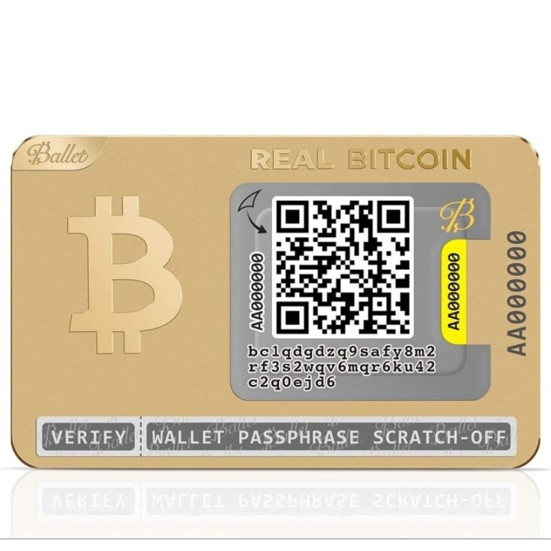 Ballet REAL Bitcoin, Gold Edition - Physical Cryptocurrency Wallet, Crypto Cold Storage Wallet