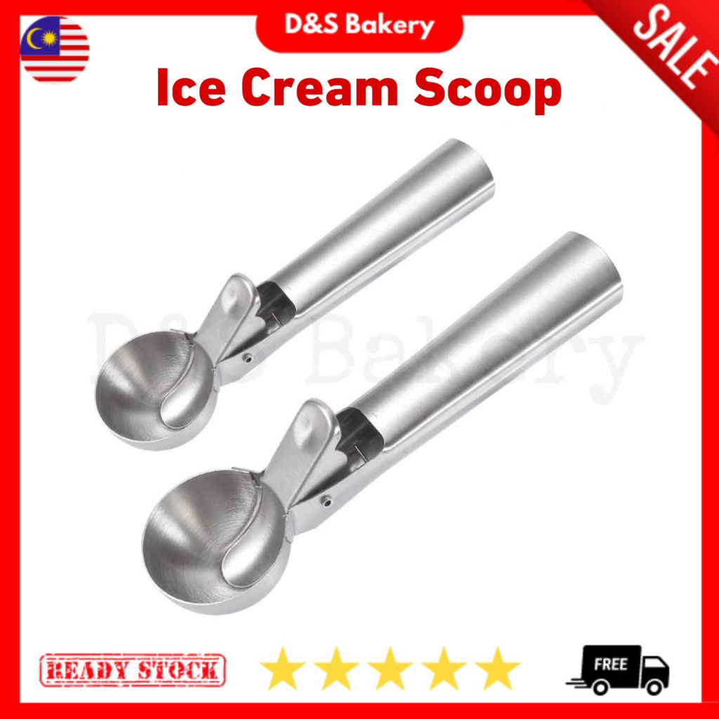 D&S Stainless Steel Ice Cream Scoops Trigger Design Sudu Aiskrim Keluli Tahan Karat Reka Bentuk Pencetus 冰淇淋勺 冰淇淋挖球