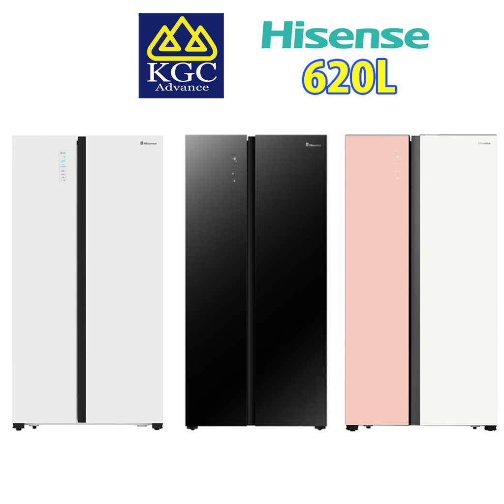 [Free Shipping] Hisense Side by Side Fridge Inverter Refrigerator (620L) RS688N4ABU / RS688N4AWU / RS688N4AW-PU