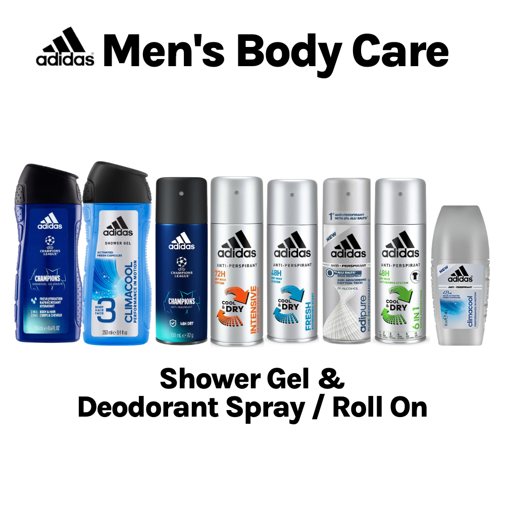 Adidas Men Body Care Shower Gel & Deodorant Spray [ Adidas Deodorant