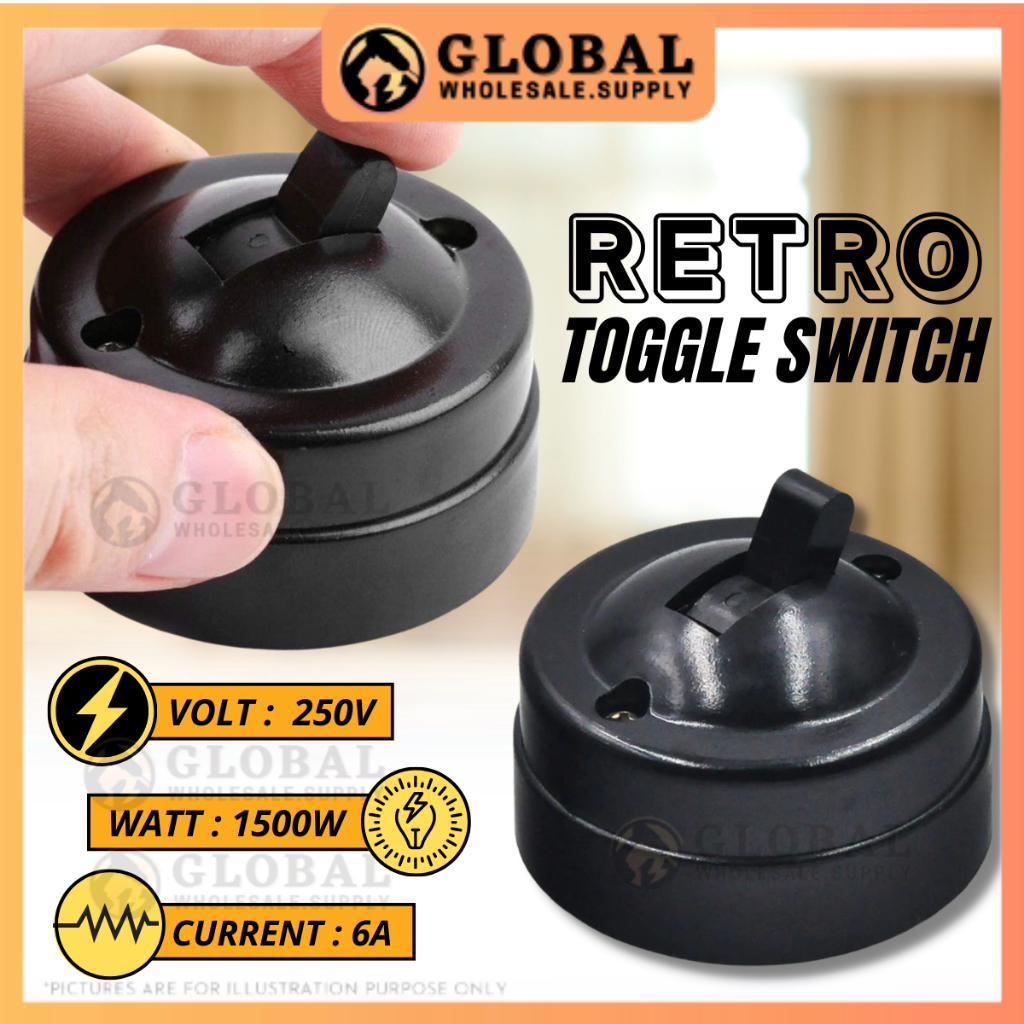 [READY STOCK] Retro Toggle Switch Home Light Switch Wall Mounted Toggle