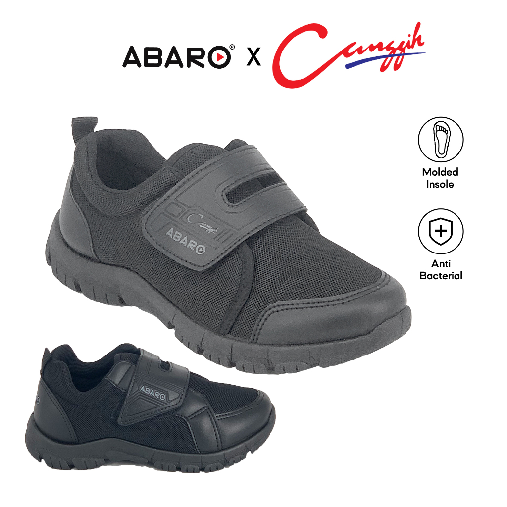 Abaro X Canggih Unisex 2399ac 2339 Black School Shoes Breathable Mesh