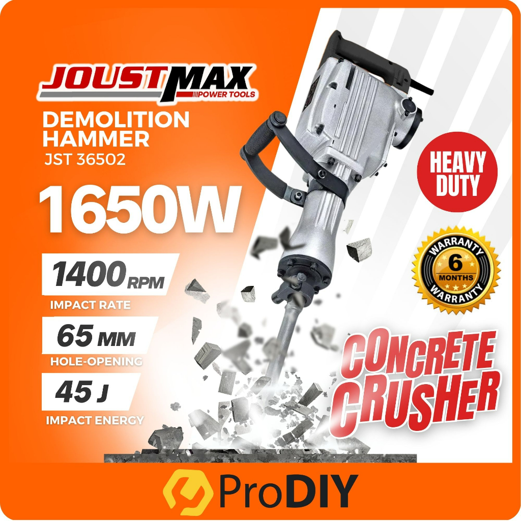 PRODIY JOUSTMAX JST36502 Percussion Hammer Heavy Duty Demolition Hammer Hacker Mesin Pecah Batu