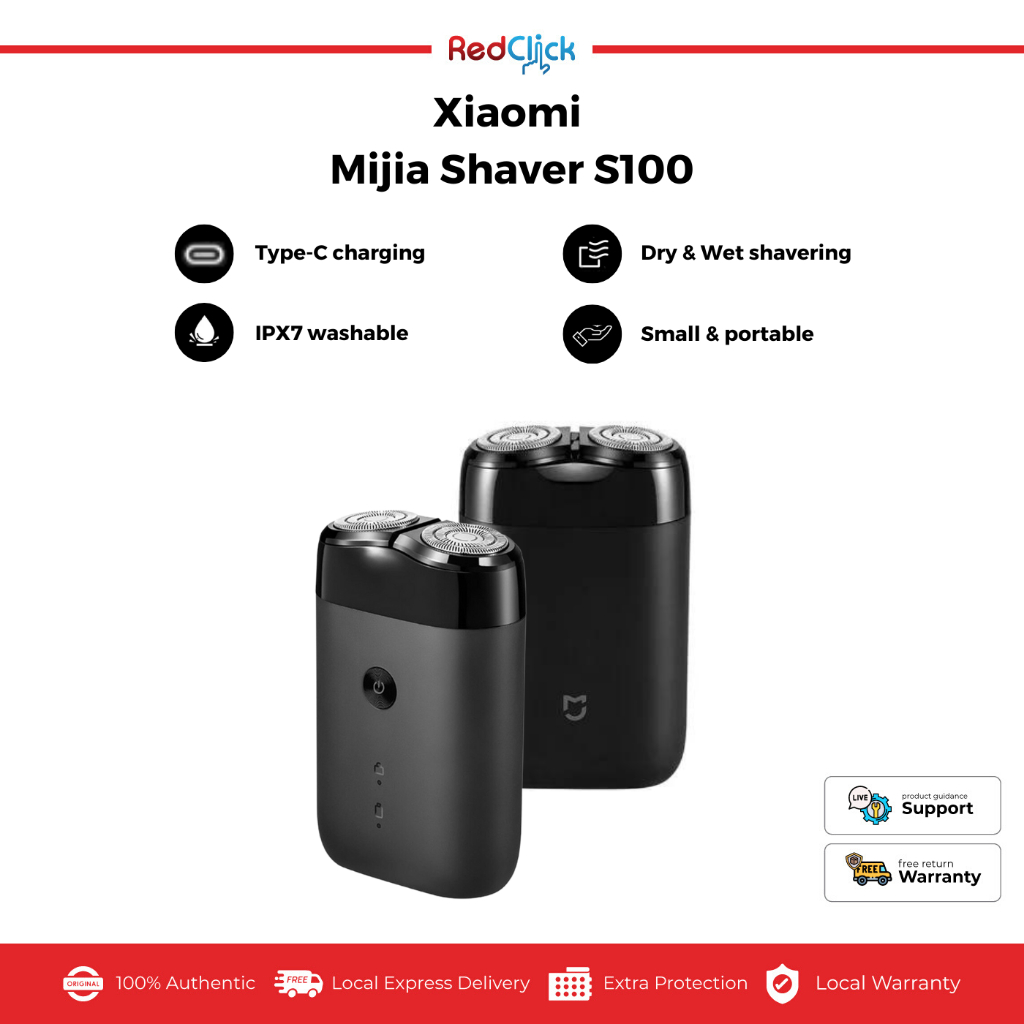 Xiaomi Mijia Electric Shaver S100/MSX201 Dual Blade Rotary Shaver IPX7 ...
