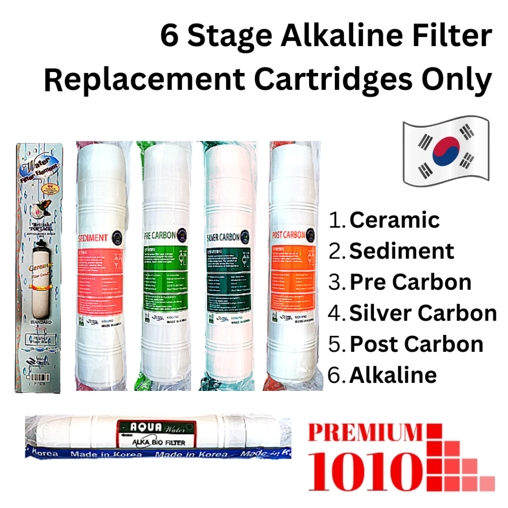 Alkaline Filter Replacement Cartridges (Full Set）MADE IN KOREA K3000 HALAL 6 Stage [Ready Stock] [Ship From KL]