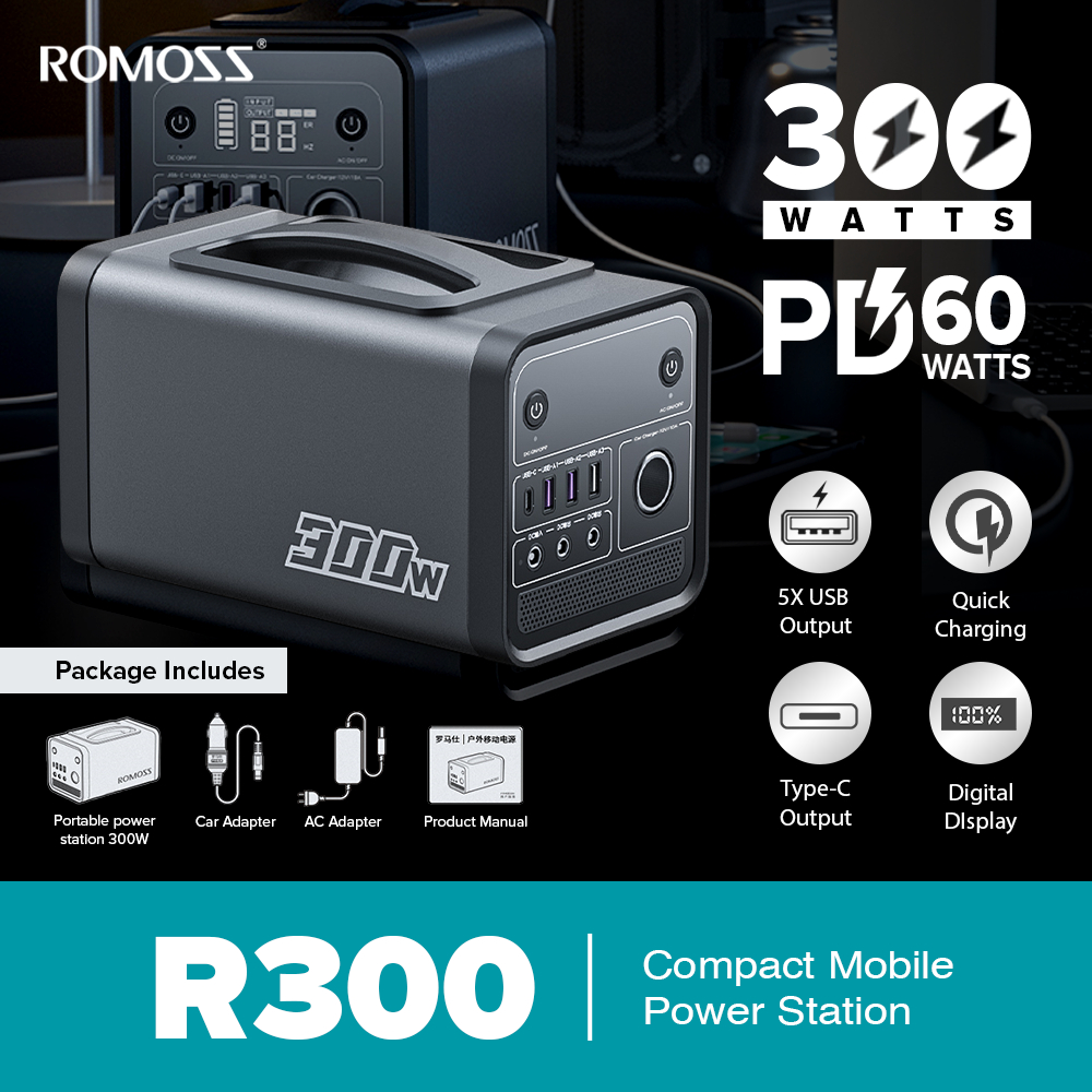 Romoss R300 300 Watts Outdoor Power Station Outdoor Camping Household PD Quick Charge Powerbank