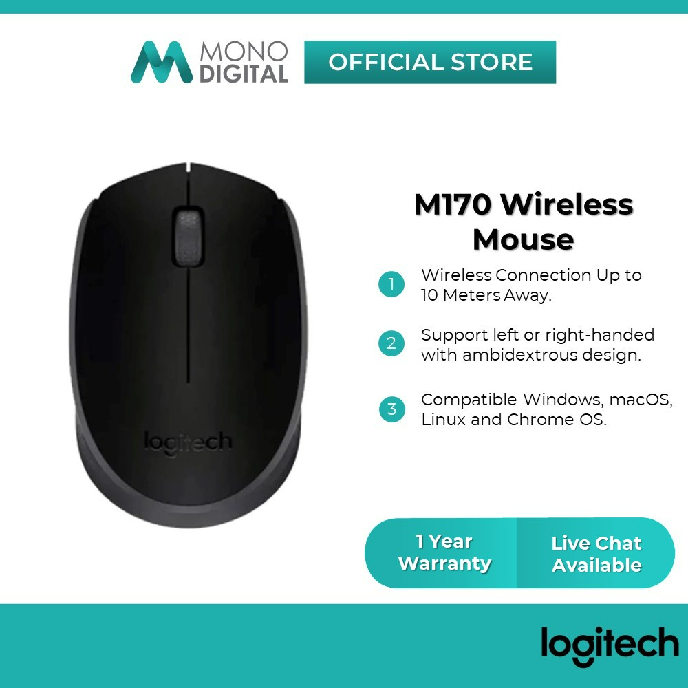Logitech M170 Wireless Mouse Business Office Compact Portable 910-004658 Shopee Malaysia